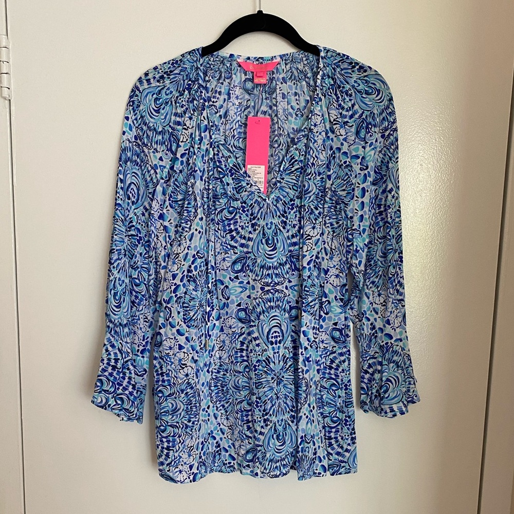 Lilly Pulitzer Blue and White Top